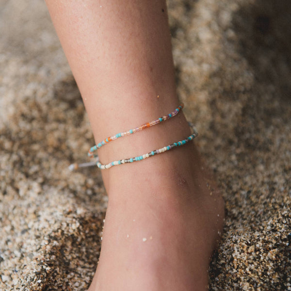 Alila Dainty Beaded Anklet, Beach Jewelry, Summer Jewelry