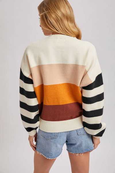 COLOR BLOCK SWEATER PULLOVER
