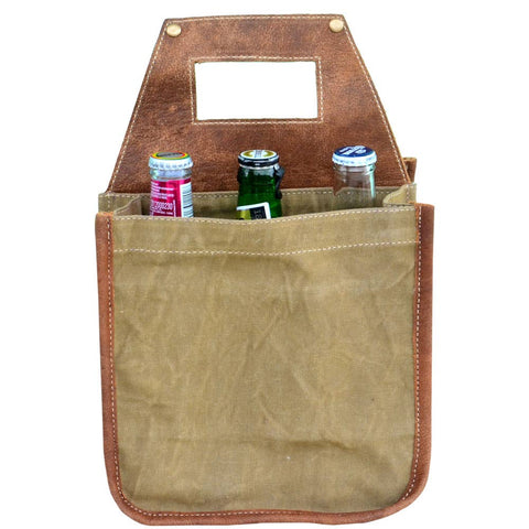 White Canvas Pattern Beer Carrier