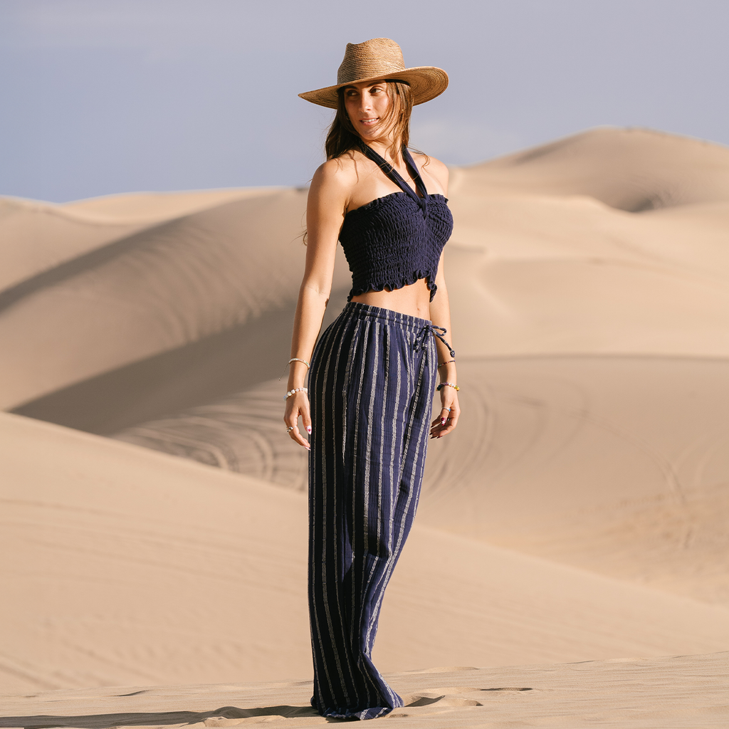 Navy Sailor Stripe Cabana Pants