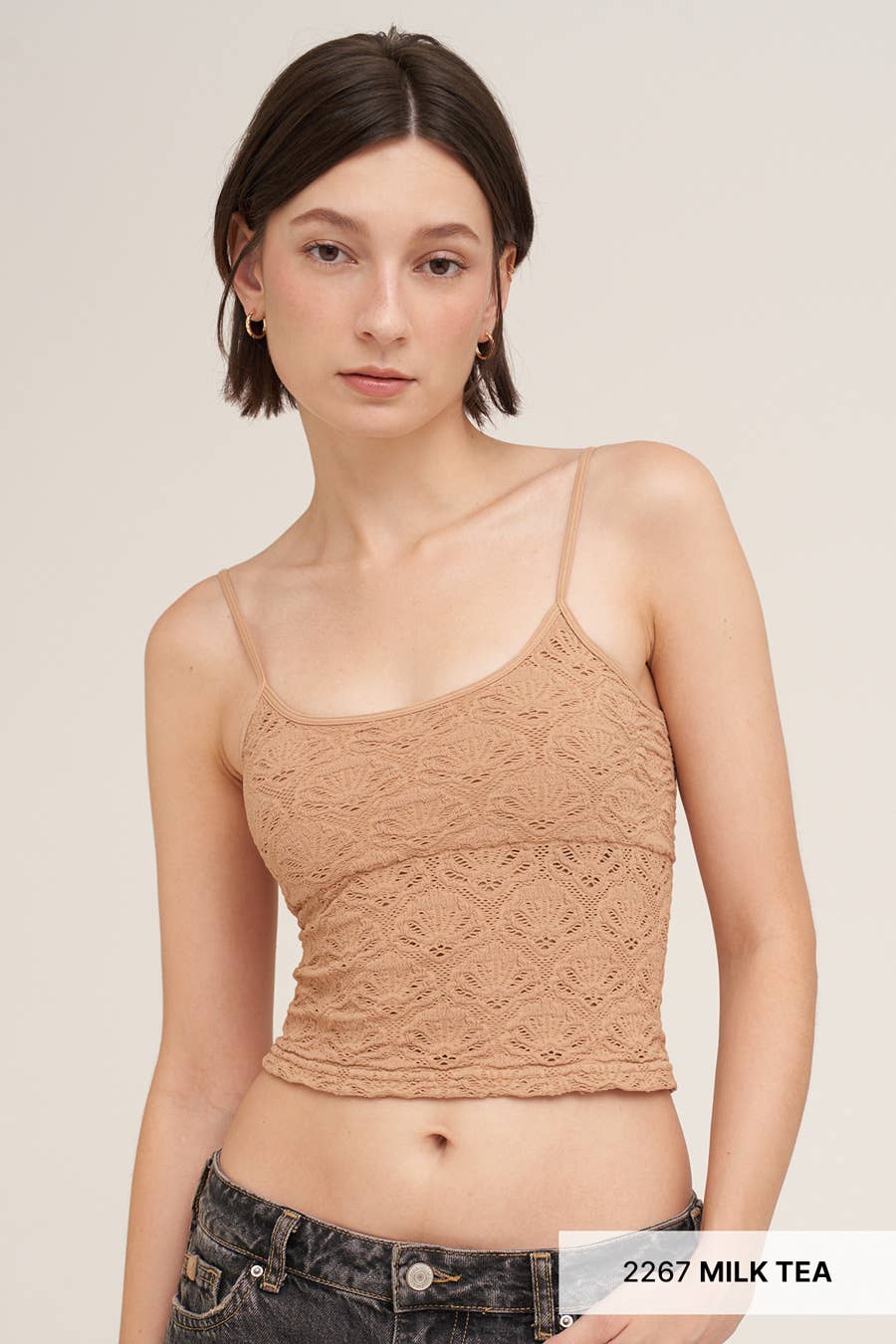 NS8473 - Floral Textured Lace Cami