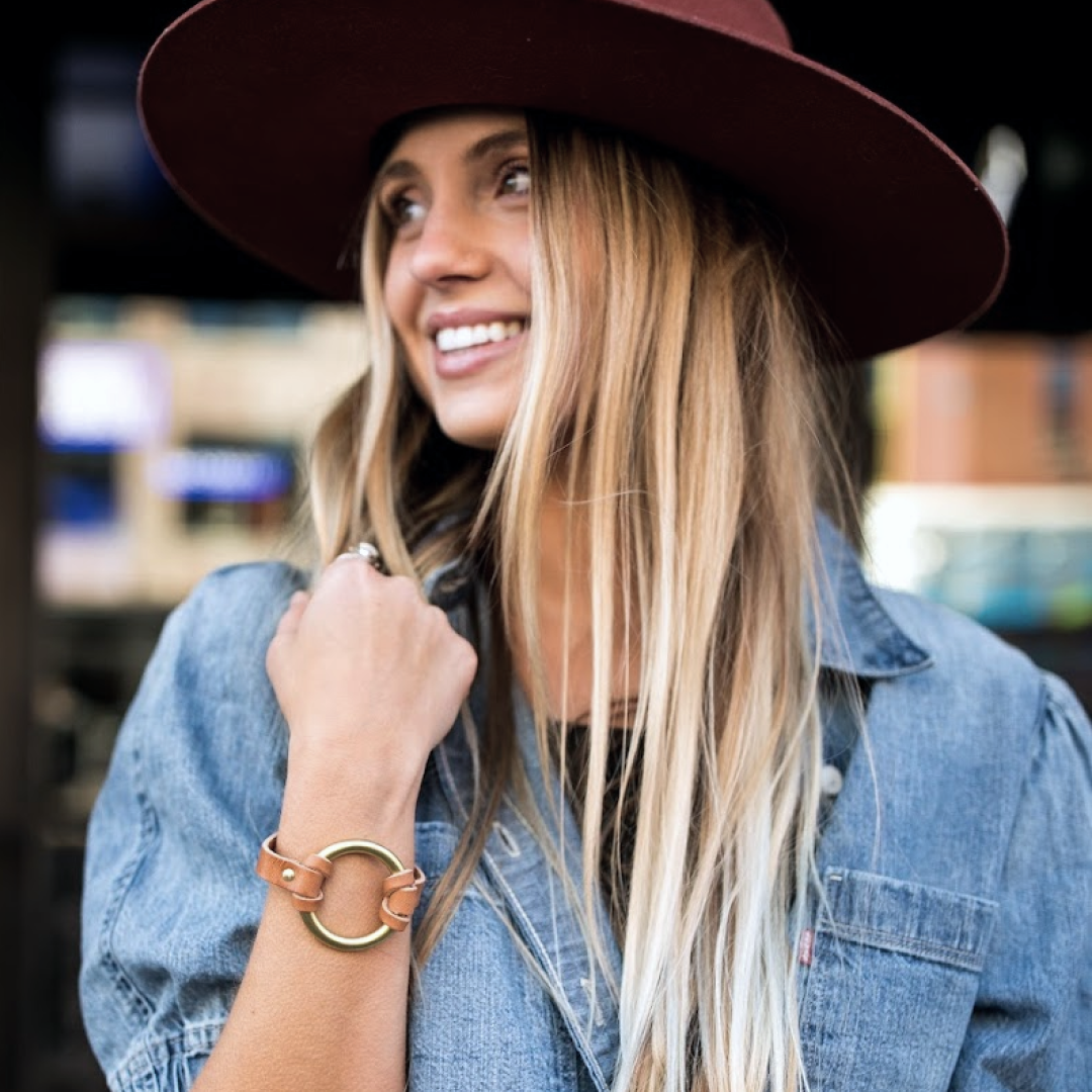RANGE LTHR Equestrian-Inspired Chinati O-Ring Leather Bracelet