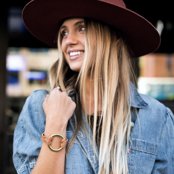 RANGE LTHR Equestrian-Inspired Chinati O-Ring Leather Bracelet