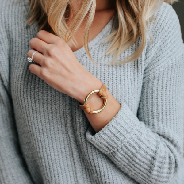 RANGE LTHR Equestrian-Inspired Chinati O-Ring Leather Bracelet