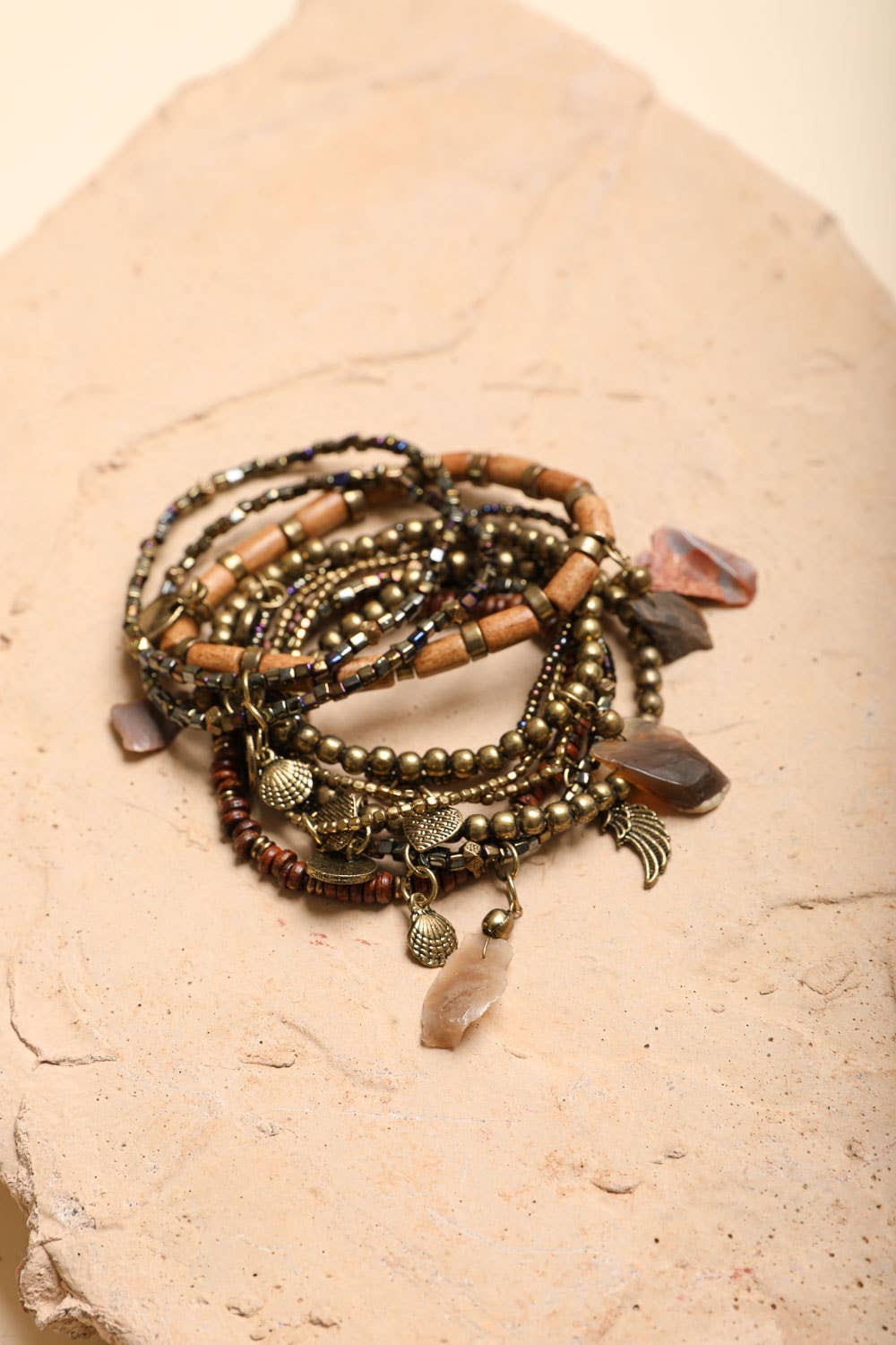 Boho Stone and Bead Stack Bracelet - Bestseller!