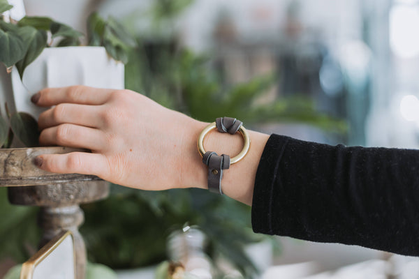 RANGE LTHR Equestrian-Inspired Chinati O-Ring Leather Bracelet