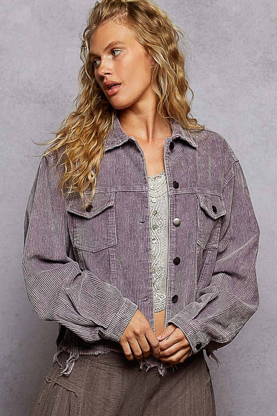 Pocket front button down corduroy trucker jacket SALE