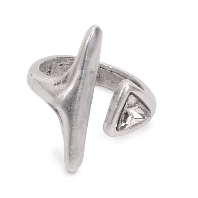 Handmade Clear Crystal Brass Ring - 6909
