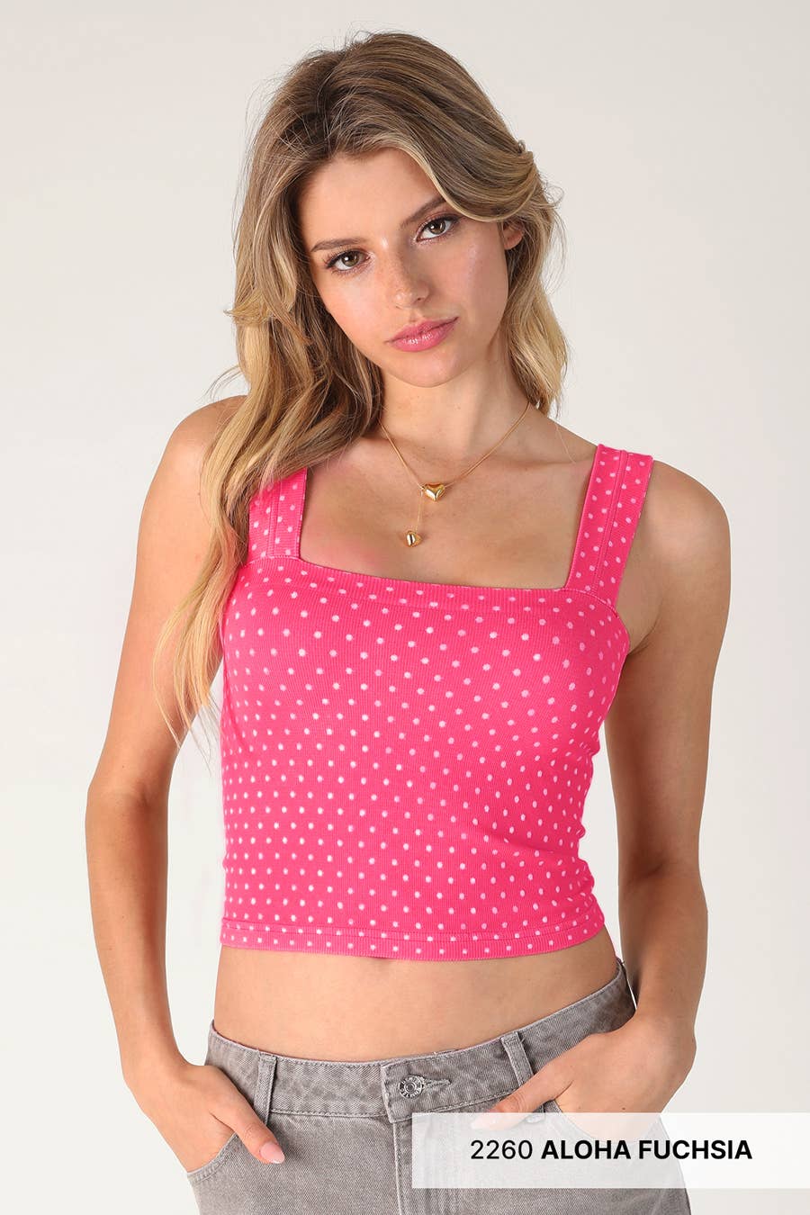 NS8532 - Polka Dot Square Crop Top