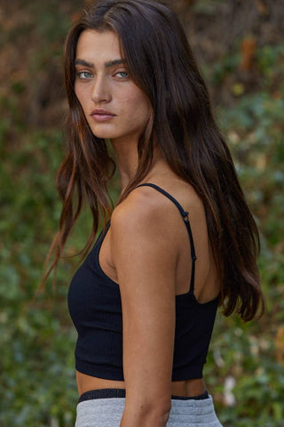 S1110N | Knit Ribbed Seamless Sleeveless Padded Tank Brami