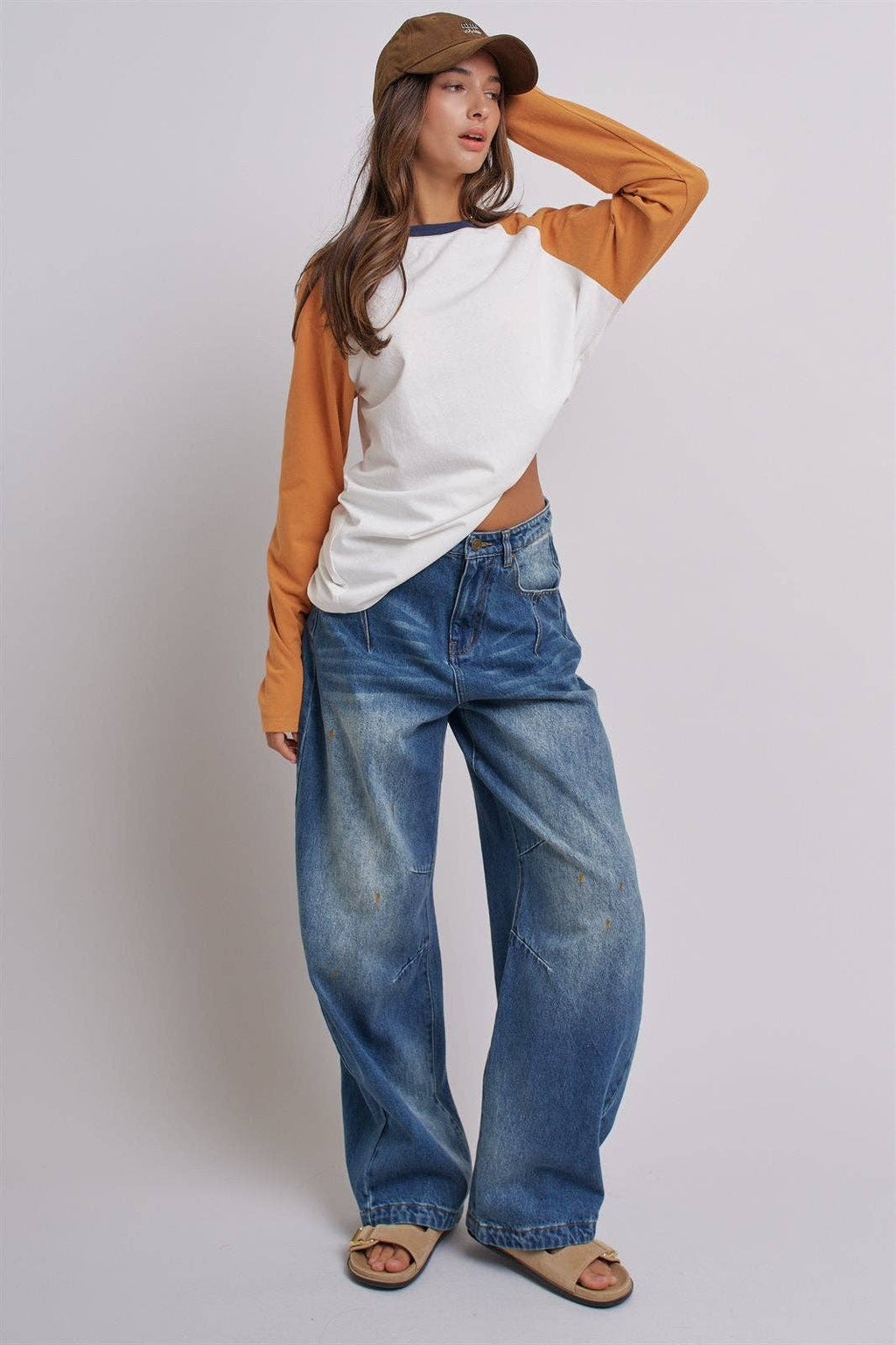 Retro Fade Wide-Leg Barrel Jeans