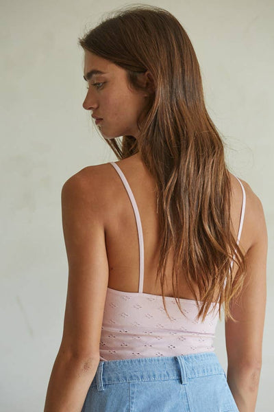 S1236N | Seamless Knit Nylon Spandex Eyelet Merrow Edge Cami