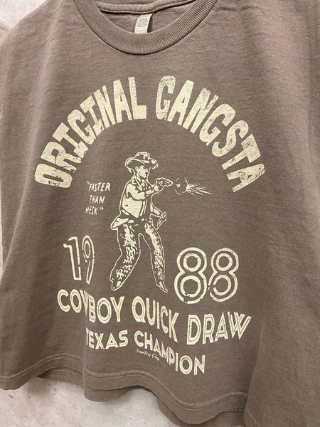Original Gangsta Boxy Midriff Muscle top