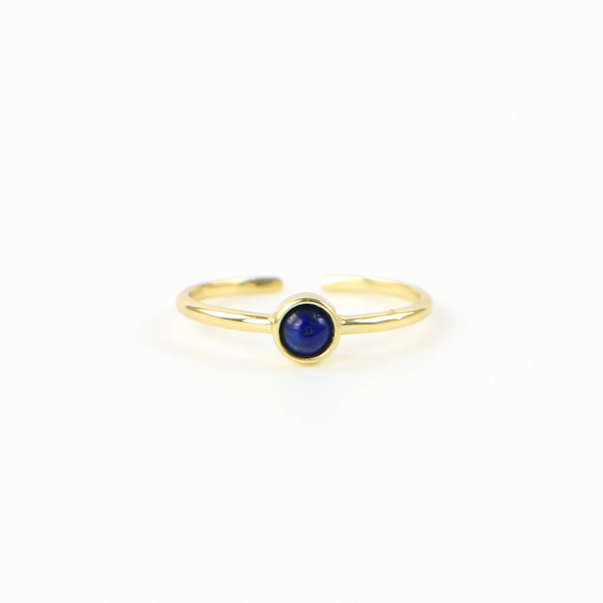 Gemstone Adjustable Ring, Dainty Silver Stacking Ring