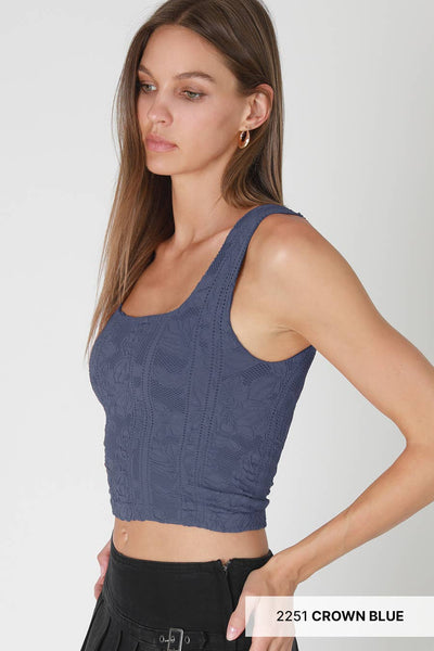 Double Lace Square Crop Top