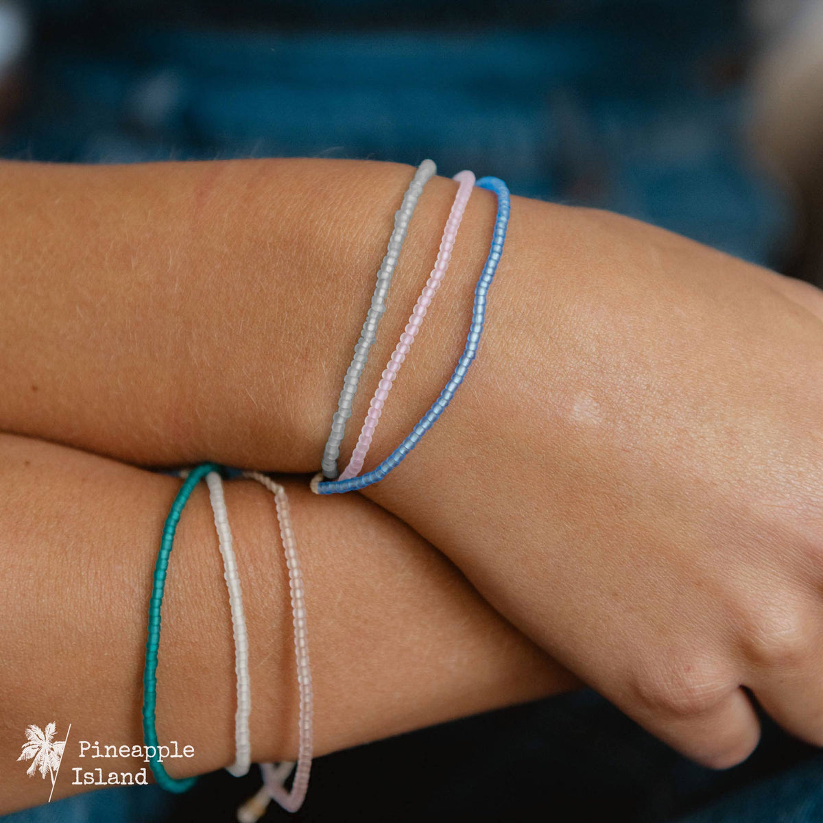 Ka'anapali Frosted Glass Beaded Bracelet by Pineapple Island