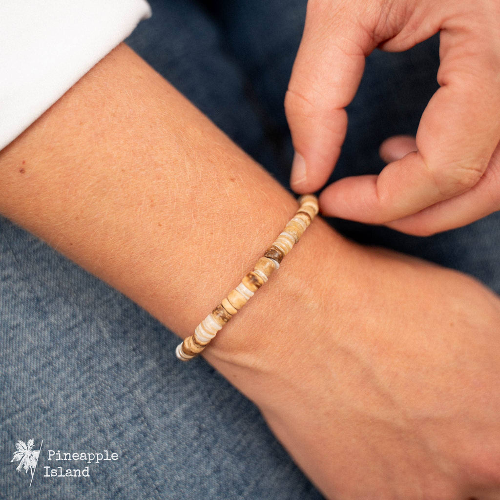 Nusa Lembongan Wood Bead Surf Bracelet, by Pineapple Island