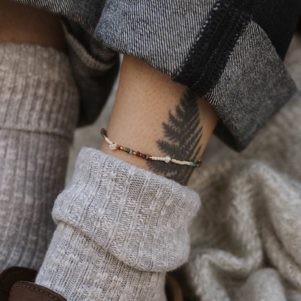Giada Lestari Beaded Anklet, Adjustable Surf Ankle Bracelet