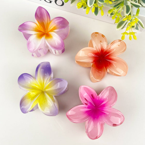 Colorful plumeria hair Clip