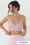 NS8412-Textured Lace Triangle Cut-Out Bralette