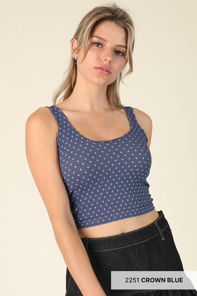 NS8531 - Polka Dot Edge Crop Top