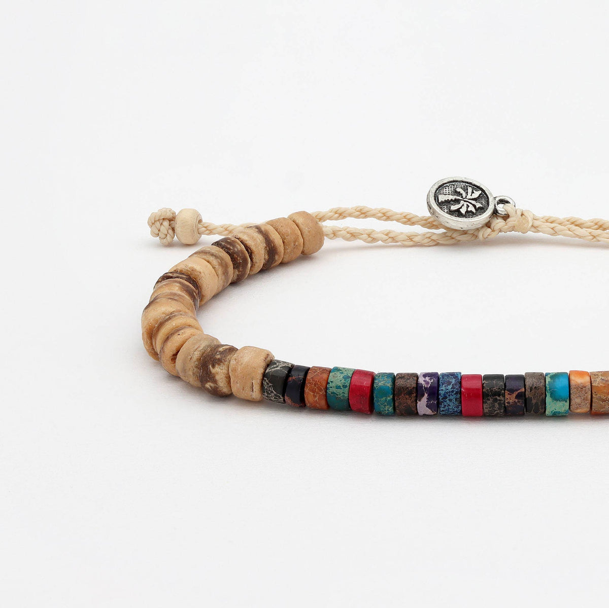 Koʻolau Wood Beaded Bracelet, Natural Stone Beads, Surf