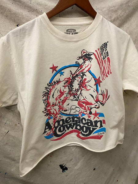 American Cowboy vintage relaxed Crop T-shirt