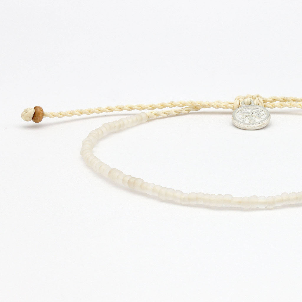 Ka'anapali Frosted Glass Beaded Anklet, Surf Ankle Bracelet