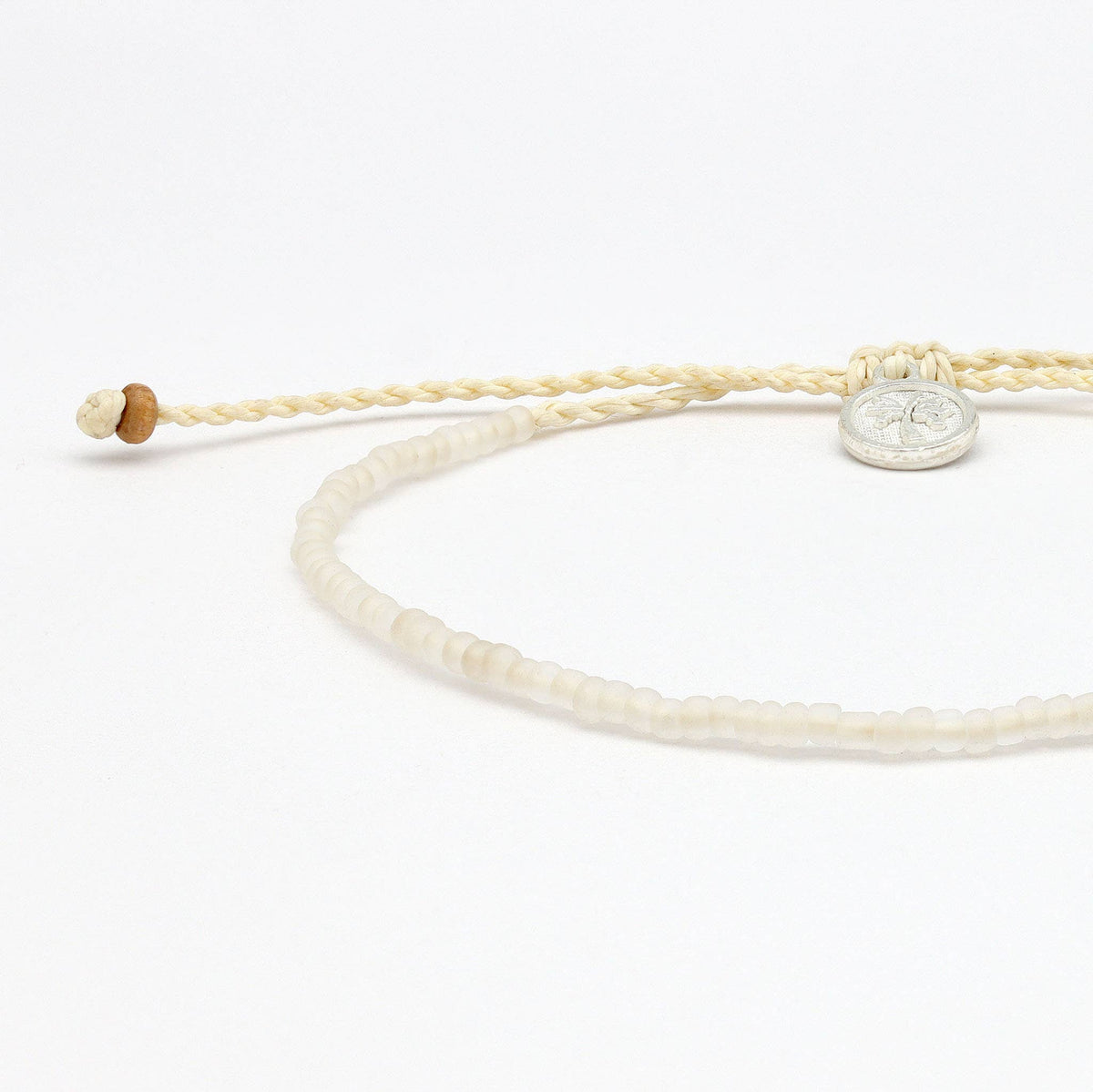 Ka'anapali Frosted Glass Beaded Anklet, Surf Ankle Bracelet