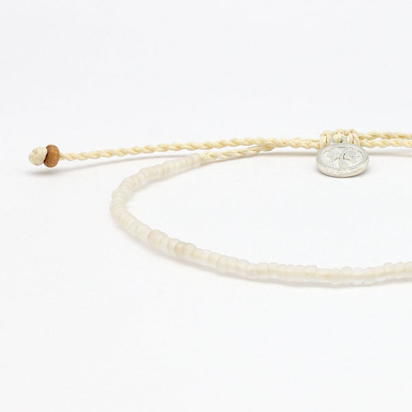 Ka'anapali Frosted Glass Beaded Anklet, Surf Ankle Bracelet