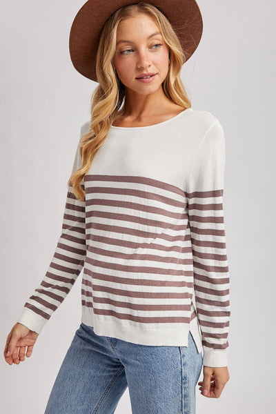 STRIPED KNIT OVERALL TOP