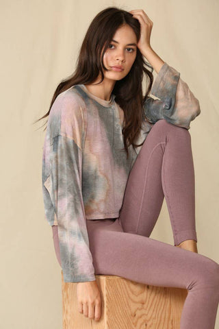 RJ1833 - Oversized Crew Neck Knit French Terry Top