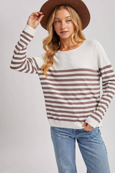 STRIPED KNIT OVERALL TOP