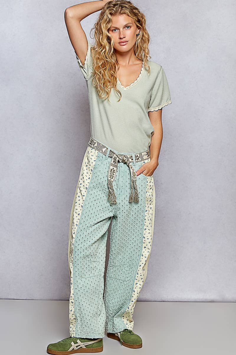 Aztec-patterned tassel detail boho style belt