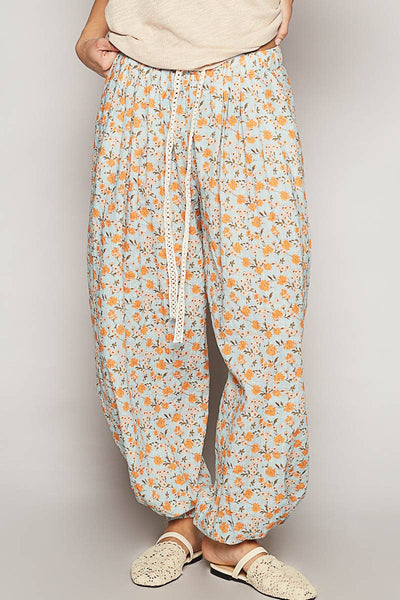 Multi colored printed woven casual pants