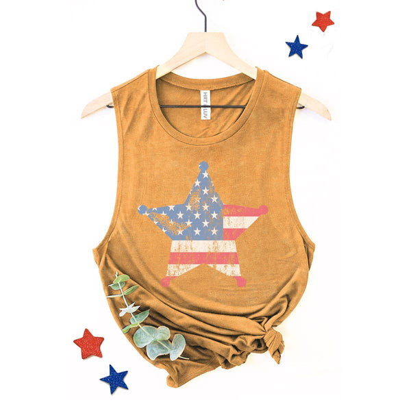 AMERICAN FLAG GRAPHIC TANK TOP