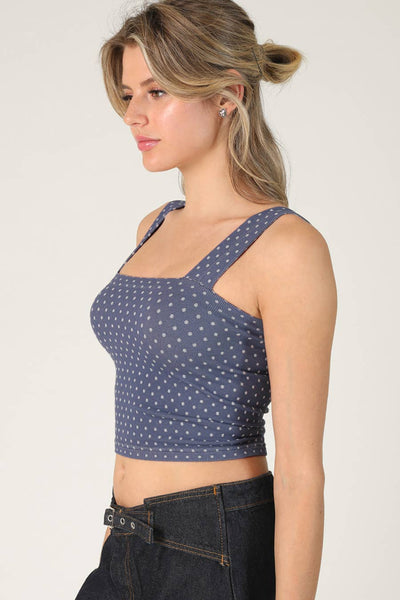 NS8532 - Polka Dot Square Crop Top