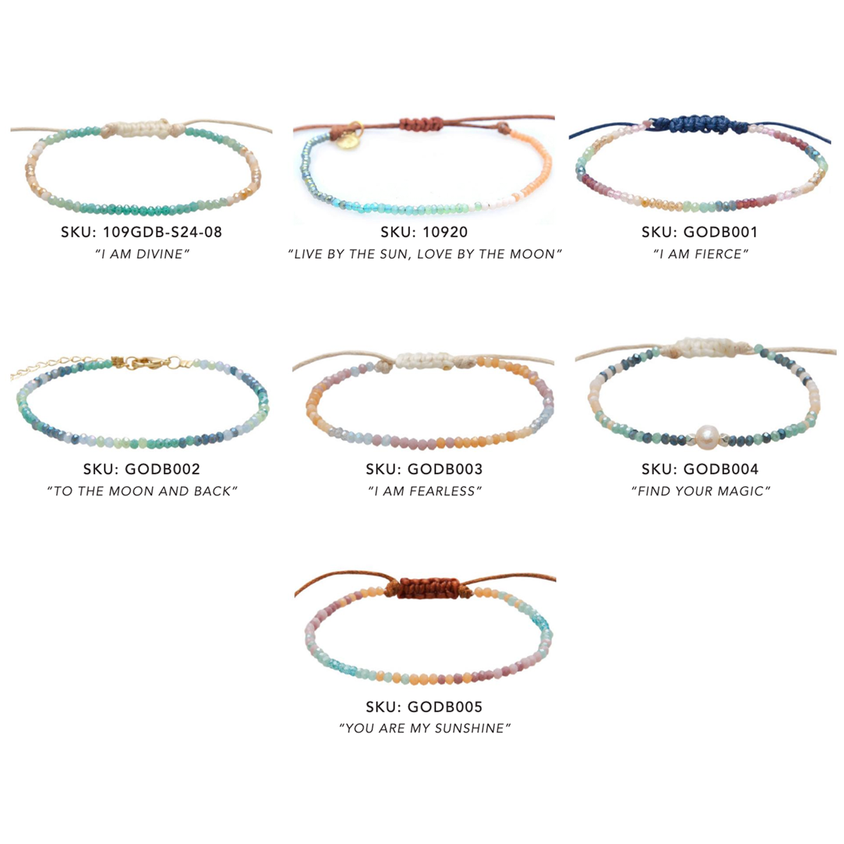 Goddess Crystal Stone Bracelets