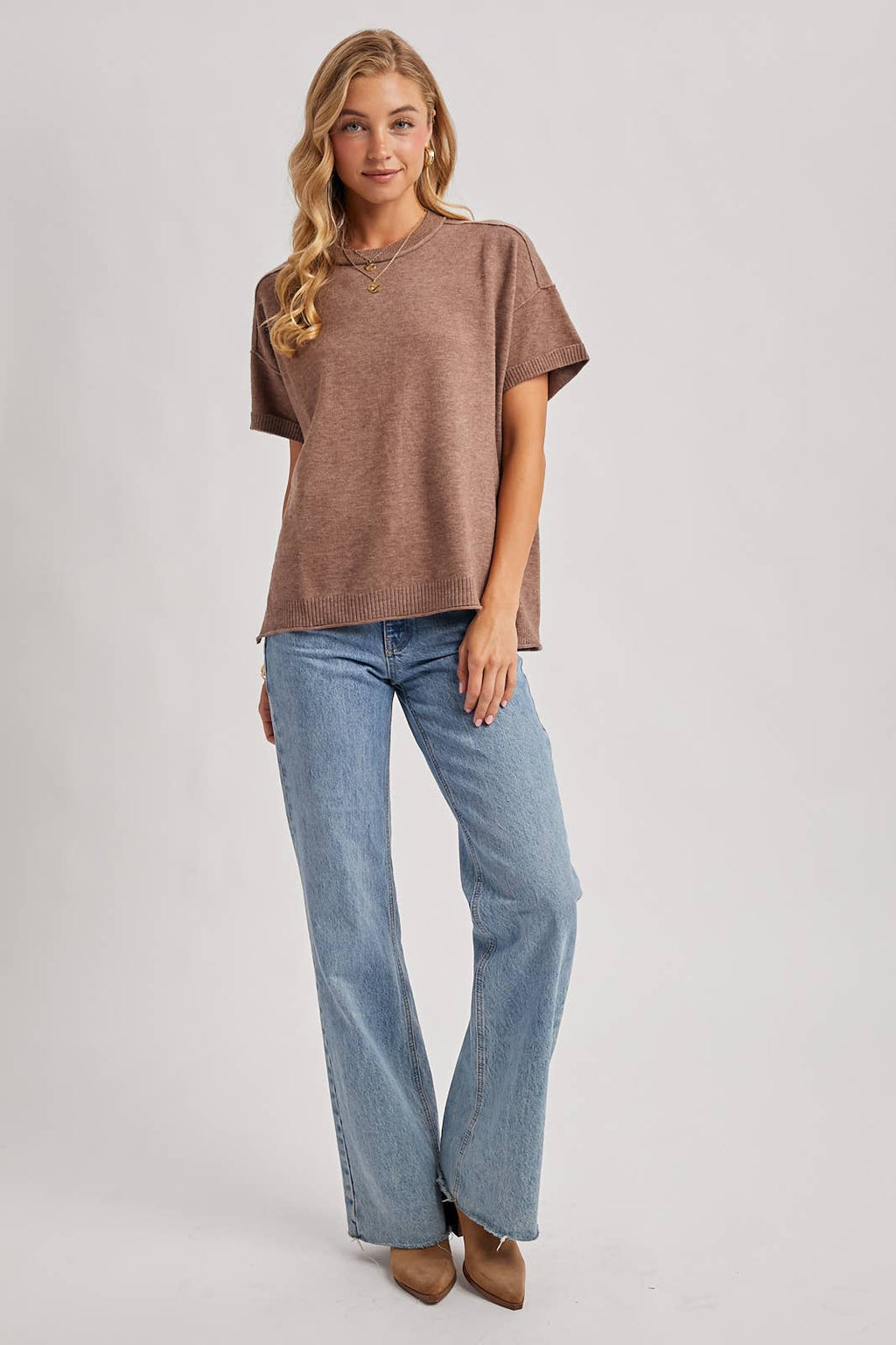 CREW NECK KNIT T-SHIRT