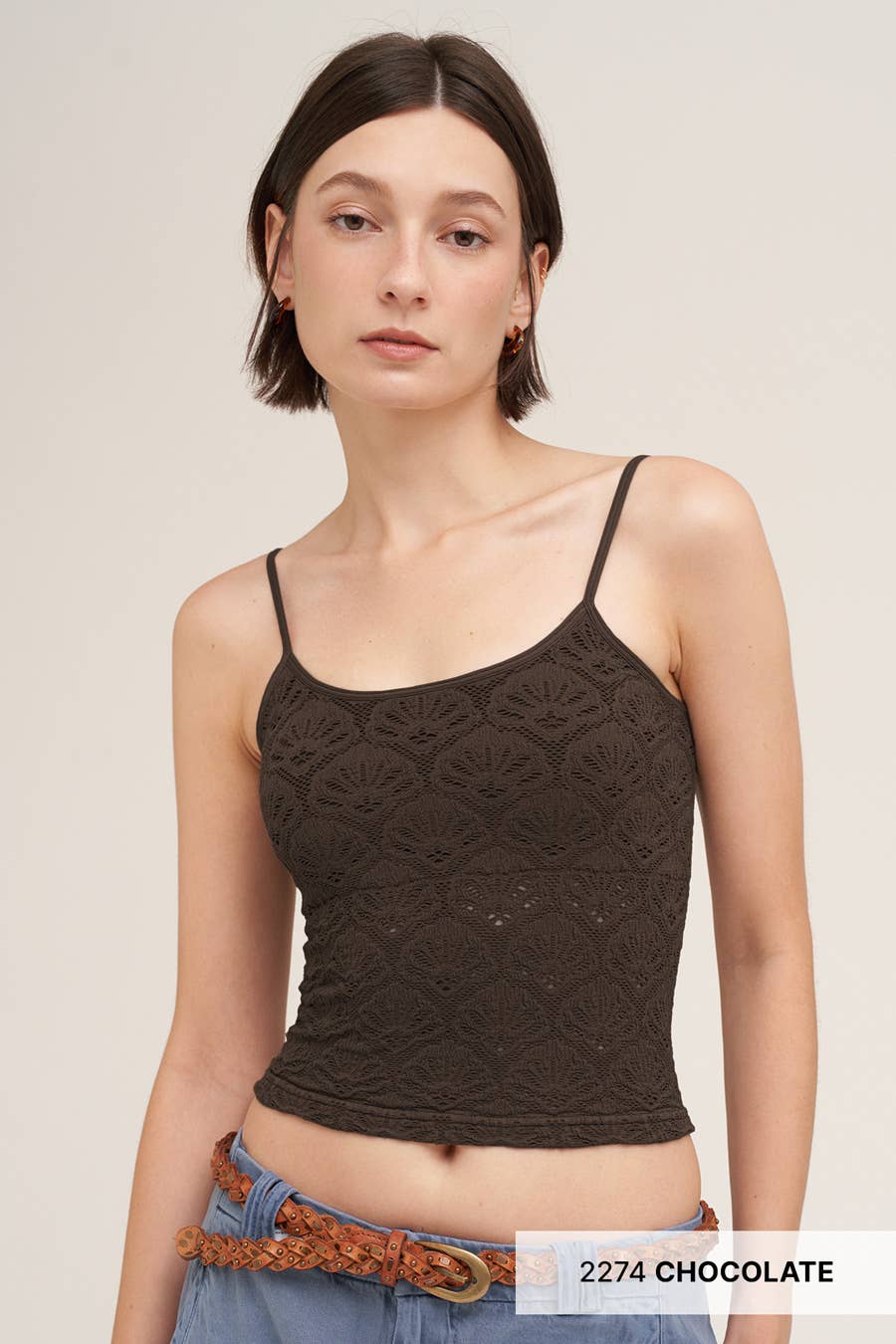 NS8473 - Floral Textured Lace Cami