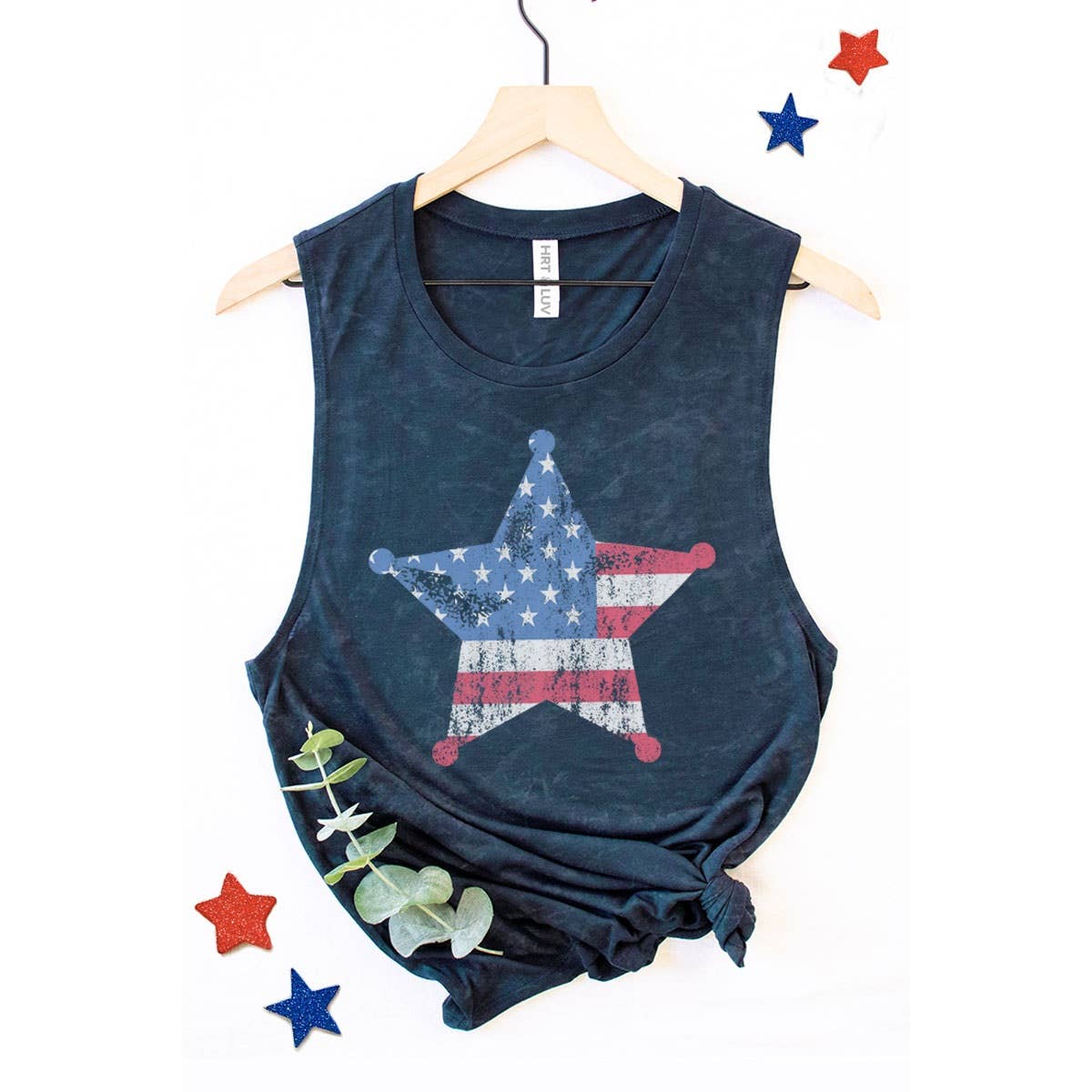 AMERICAN FLAG GRAPHIC TANK TOP
