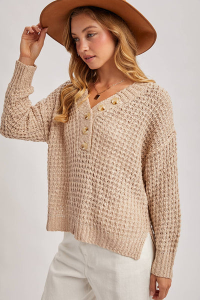 THERMAL HENELY SWEATER TOP