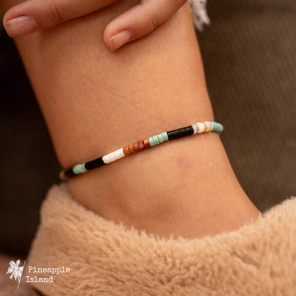 Hamoa Beach Beaded Anklet, Surf Jewelry by Pineapple Island