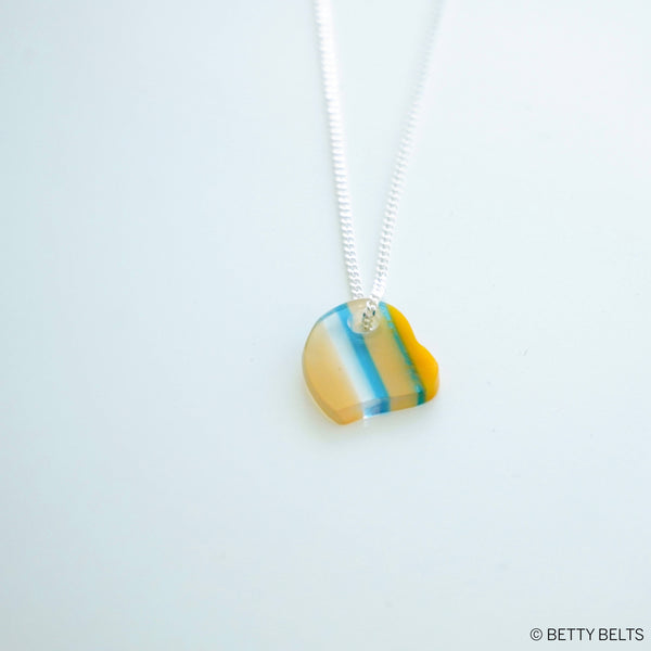 Upcycled Surfite Heart Charm Necklace (drilled version)