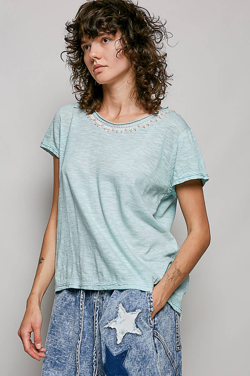 Everyday Lightweight Relaxed Fit Hand-Stitched Knit Top