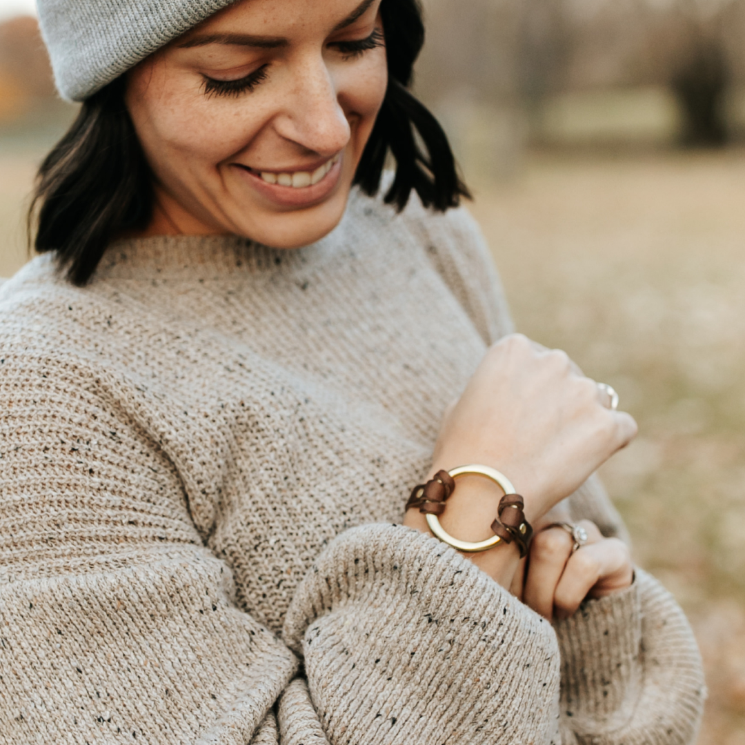 RANGE LTHR Equestrian-Inspired Chinati O-Ring Leather Bracelet