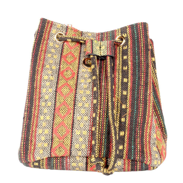 Small Gold Tones Backpack With Fringe