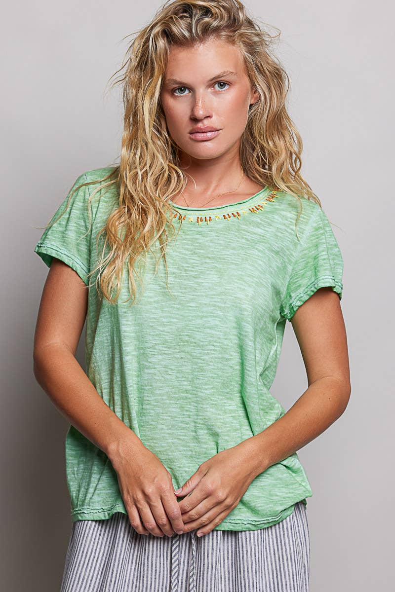 Everyday Lightweight Relaxed Fit Hand-Stitched Knit Top