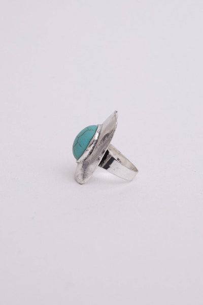 Cici Adjustable Turquoise Ring - Silver