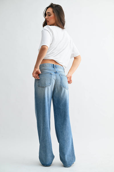 JB Collection Baggy Dad Jean - LIGHT DENIM - BP619N